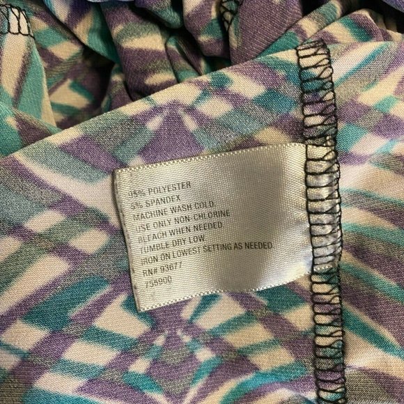 Worthington Abstract lines Geometric Print Top short sleeves Large - Picture 7 of 7